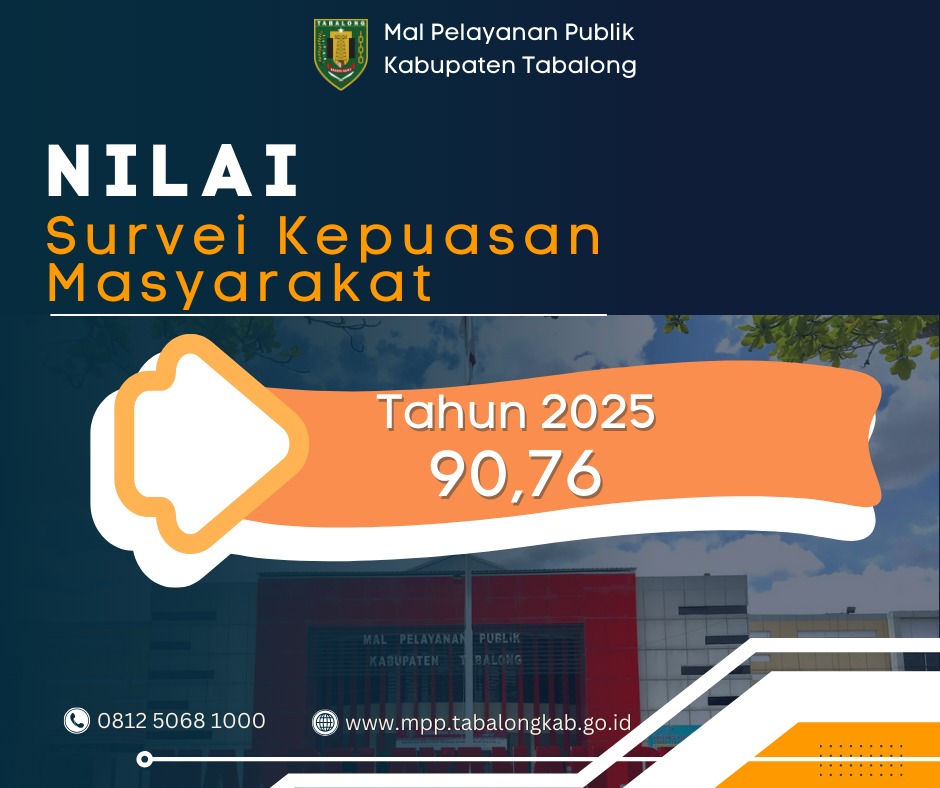 NILAI SURVEI KEPUASAN MASYARAKAT (SKM) MAL PELAYANAN PUBLIK KABUPATEN TABALONG